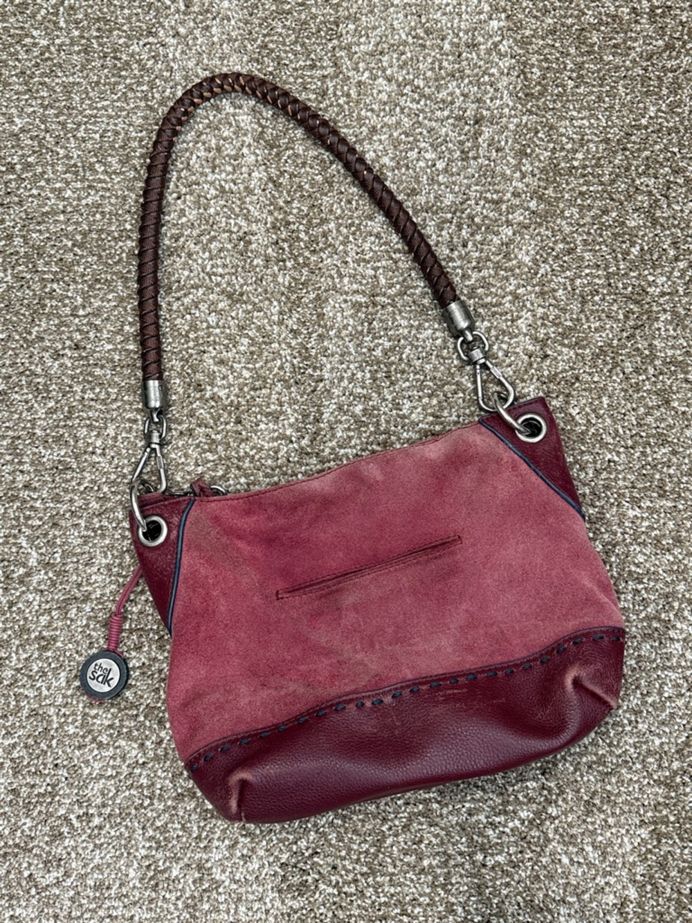 Used The Sak Women’s Burgundy Suede & Leather Shoulder Bag